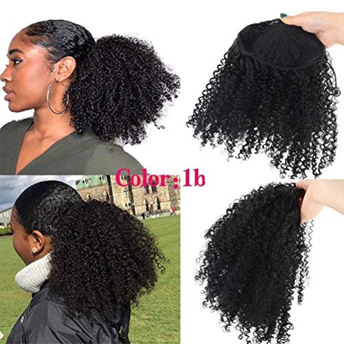 Morningsilkwig Afro Puff Drawstring Ponytail 30CM Afro Kinky Curly Cabellos Afroamericano Saciés corto Envoltura Synthetic clip en extensiones de pelo 12inch