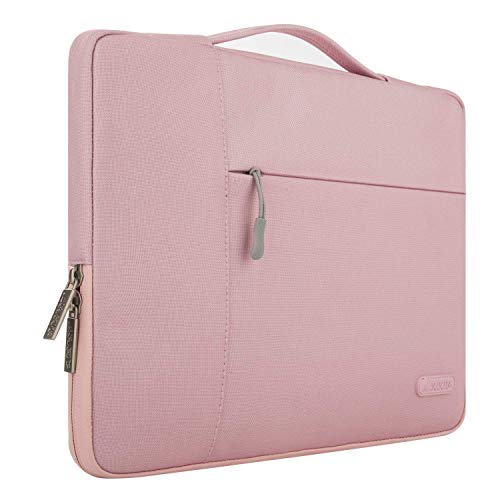 MOSISO Funda Blanda Compatible con 13-13,3 Pulgadas MacBook Air/MacBook Pro Retina/Ordenador Portátil, Poliéster Maletín Protectora Multifuncional Bolso, Rosado