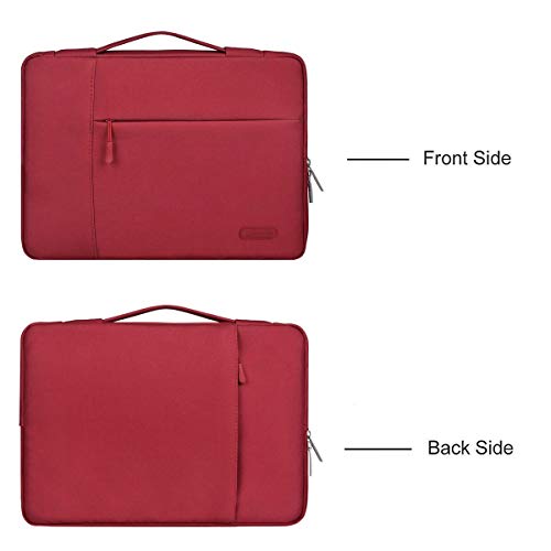 MOSISO Funda Blanda Compatible con 13-13,3 Pulgadas MacBook Air/MacBook Pro Retina/Ordenador Portátil, Poliéster Maletín Protectora Multifuncional Bolso, Rojo