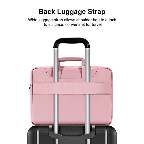 MOSISO Funda Protectora Compatible con 2019 MacBook Pro 16 A2141/15-15.6 MacBook Pro/Surface DELL HP Acer ASUS de Portátil, Bolsa de Hombro Blanda Maletín Bandolera con Cinturón de Carro, Rosa