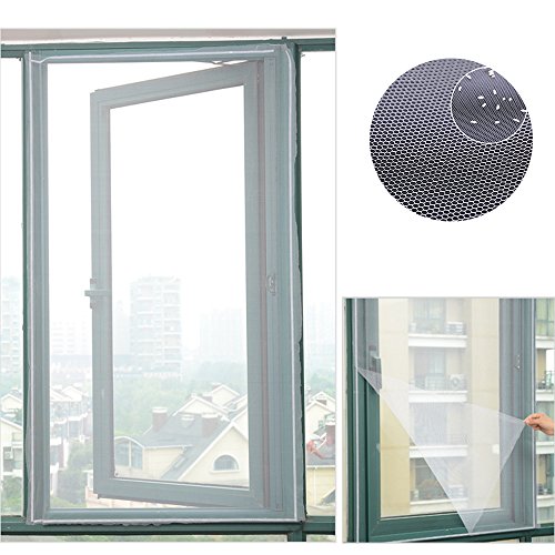 Mosquitera magnética para ventana, mosquitera Invisible y tallado con velcro para protección de insectos 150?x 130?cm