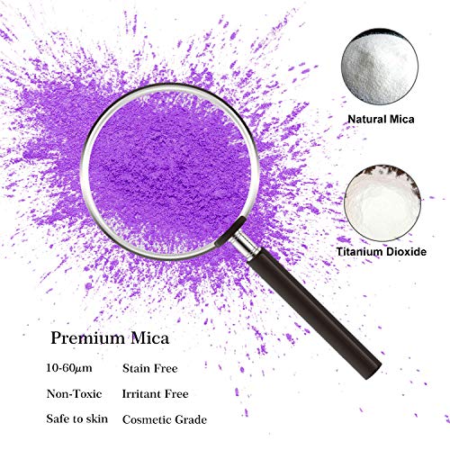 MOSUO Pigmentos en Polvo,5g*25 Colores Natural Mica Tintes para teñir Resina Epoxi, Jabones, Slime, Cera, Pintura, Vela, Uñas, Cosmético y Arte de Bricolaje - Metalizados Colorante