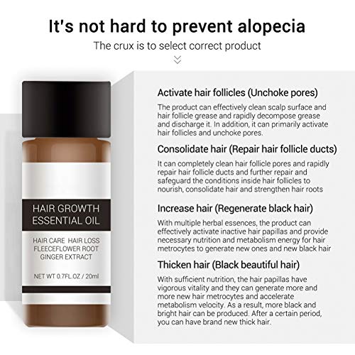 Mounsii Serum para el crecimiento del cabello Aceite esencial Raíz de vellón Raíz denso Cabello Jengibre Extracto Tratamiento contra la pérdida Restauración