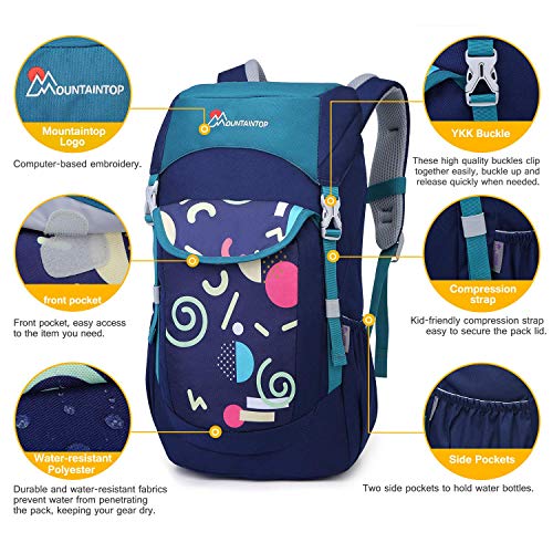 Mountaintop 15L Mochila Niños Mochila Infantil para Senderismo/Escolares/Viaje 23,5 x 15 x 45 cm