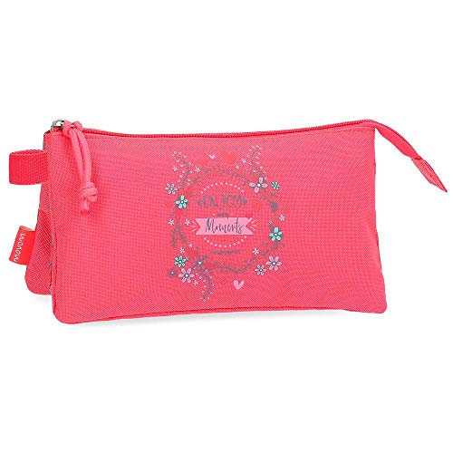 MOVOM Enjoy Estuche Tres Compartimentos, 22 cm, color Rosa