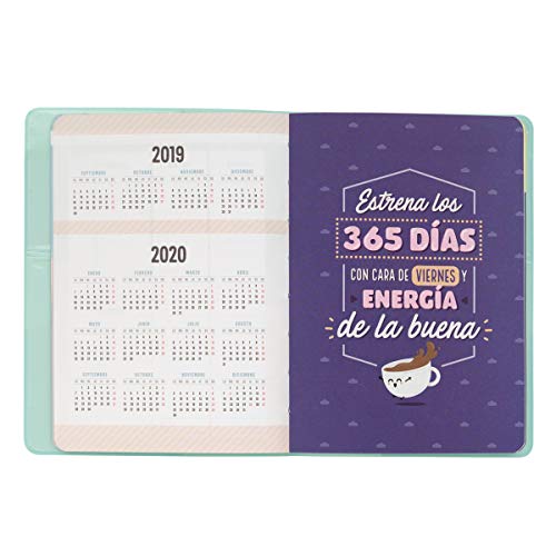 Mr Wonderful 2019/20  Semanal - Agenda Clásica "Se Te Va a Dar Fenomenal", 12 x 17,2 x 1,9 cm, 160 Páginas, Azul