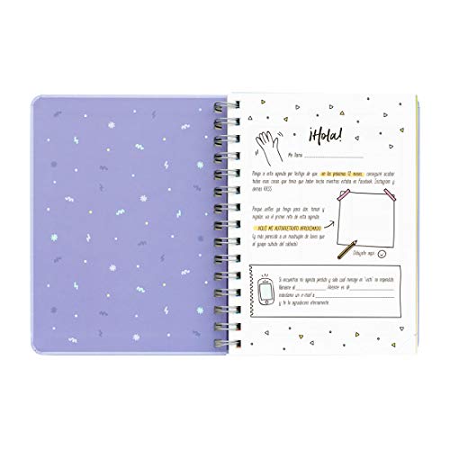 Mr. Wonderful Agenda Rotu 2019/2020 "Estoy que Me Salgo" - 160 Páginas, Morado, vista semanal