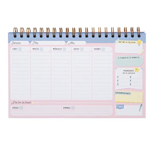 Mr. Wonderful Organizador de semanas para Empezar los Lunes con ganas, Multicolor, 0