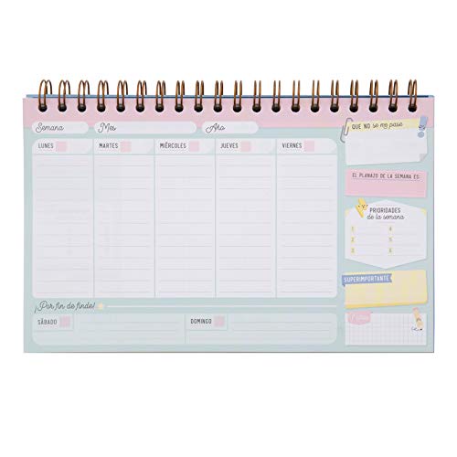Mr. Wonderful Organizador de semanas para Empezar los Lunes con ganas, Multicolor, 0