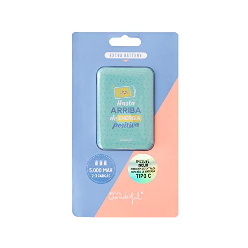 Mr. Wonderful Power Bank Tipo C 5.000 mAh Tipo C Energia