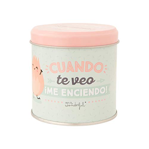 Mr. Wonderful Vela lata con mensaje "Cuando te veo, ¡me enciendo!"