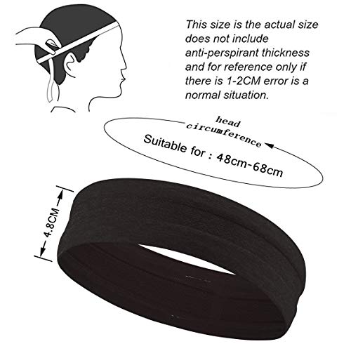 MRACSIY Diadema deportiva Sweatband para yoga Correr Ciclismo Baloncesto- Estiramiento de humedad Wicking Hairband (negro)