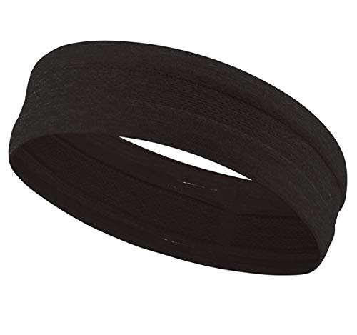 MRACSIY Diadema deportiva Sweatband para yoga Correr Ciclismo Baloncesto- Estiramiento de humedad Wicking Hairband (negro)