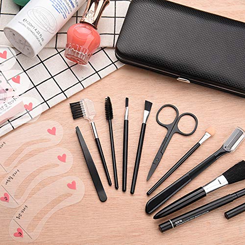 mreechan Pinzas Cejas,Set de cejas,traje de 12 piezas para el cuidado de las cejas,Pinzas,Tijeras para cejas,Peine para cejas, Lápiz para cejas, Maquinilla de afeitar para cejas y Estuche de viaje