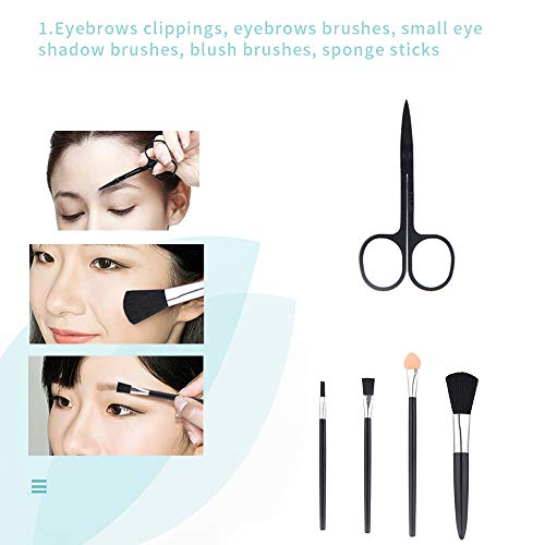 mreechan Pinzas Cejas,Set de cejas,traje de 12 piezas para el cuidado de las cejas,Pinzas,Tijeras para cejas,Peine para cejas, Lápiz para cejas, Maquinilla de afeitar para cejas y Estuche de viaje