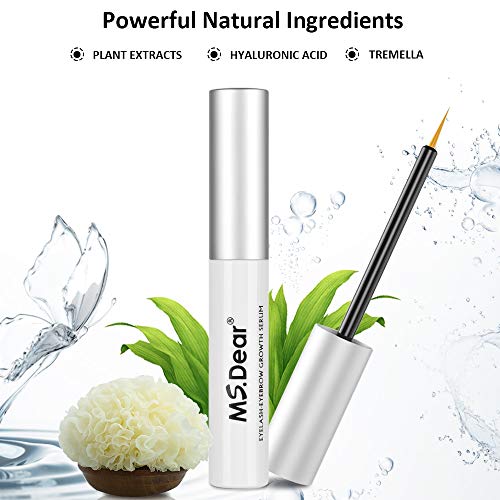 MS.DEAR Serum Pestañas Crecimiento de las Pestañas 7ML Sérum Crece Pestañas Sin Irritación, Pestañas y Cejas de Suero, Potenciador para Pestañas Naturales, Eyelash Serum Acondicionador