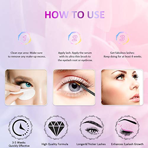 MS.DEAR Serum Pestañas Crecimiento de las Pestañas 7ML Sérum Crece Pestañas Sin Irritación, Pestañas y Cejas de Suero, Potenciador para Pestañas Naturales, Eyelash Serum Acondicionador