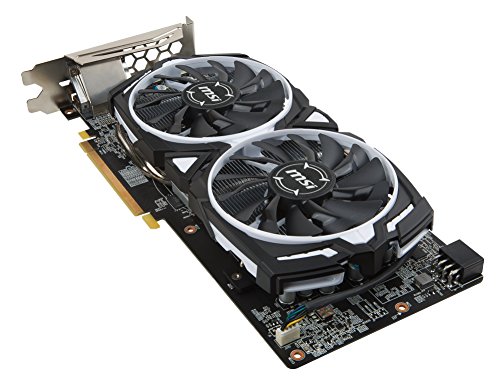 MSI Radeon RX 580 Armor 8G OC, Tarjeta Gráfica (Refrigeración Armor 2X, Memoria GDDR5), HDMI, GeForce 9800 GTX+, 8GB, Negro