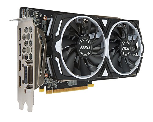 MSI Radeon RX 580 Armor 8G OC, Tarjeta Gráfica (Refrigeración Armor 2X, Memoria GDDR5), HDMI, GeForce 9800 GTX+, 8GB, Negro