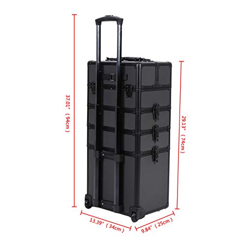 MuGuang 5 en 1 universal beauty case trolley Maletín para maquillaje Estuche de maquillaje Neceser de