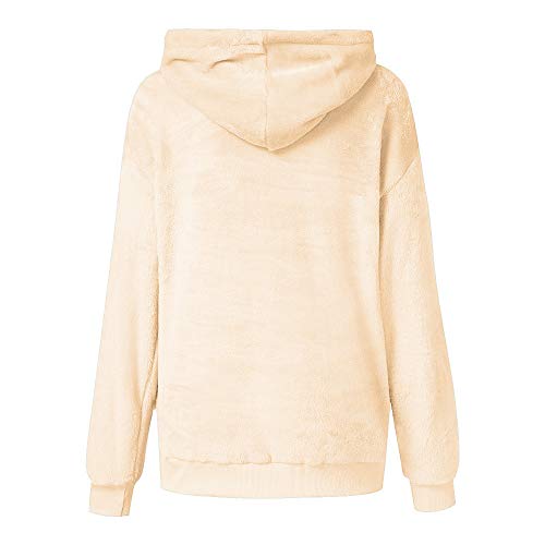 Mujer Sudadera Caliente y Esponjoso Tops Chaqueta Suéter Abrigo Jersey Mujer Otoño-Invierno Talla Grande Hoodie Sudadera con Capucha riou