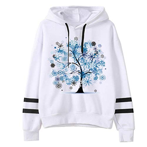 Mujeres Carta de impresión de Rayas Cuello Redondo Manga Larga suéter Tops Sudadera con Capucha para Mujer,Moda Manga Larga Casual Patchwork