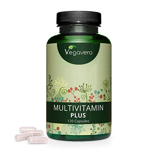 Multivitaminas Vegano Vegavero® | Natural | EL ÚNICO SIN ADITIVOS | 12 Vitaminas + 5 Minerales | Para Hombre y Mujer | 120 Cápsulas | Vitaminas para el Cansancio + Sistema Inmunológico + Energía