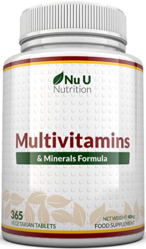 MultiVitamins & Minerals Formula | 24 complemento vitamínico (Vitaminas y Minerales | végétarien | hombre/mujer | Cure D '1 An/365 Pastillas | Suplemento de Nu U Nutrition