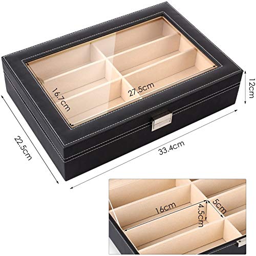 MVPOWER Caja para Gafas con 8 Estuches para Guardar y Almacenar Anteojos, Organizador y Soporte de Gafas de Sol