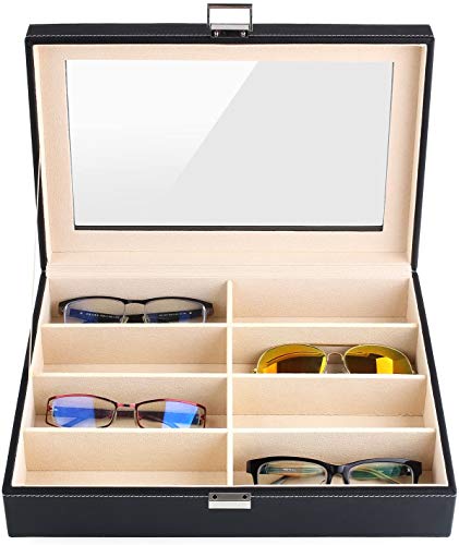 MVPOWER Caja para Gafas con 8 Estuches para Guardar y Almacenar Anteojos, Organizador y Soporte de Gafas de Sol