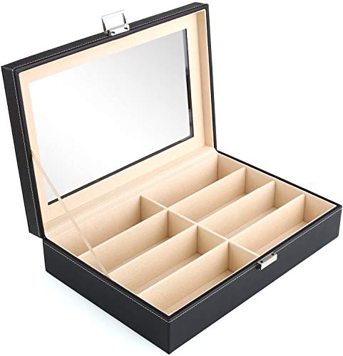 MVPOWER Caja para Gafas con 8 Estuches para Guardar y Almacenar Anteojos, Organizador y Soporte de Gafas de Sol