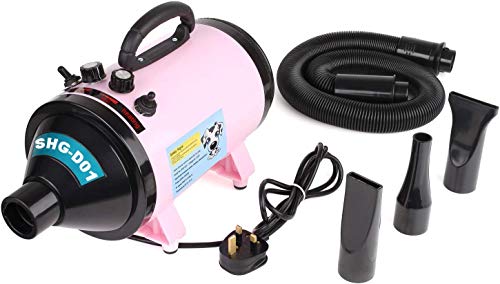 MVPOWER Secador de Cabello Profesional para Pelo Perros Gatos Animales 2800W con Tubo Flexible 2,3 m Temperatura Velocidad Ajustable Rosa