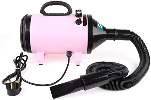 MVPOWER Secador de Cabello Profesional para Pelo Perros Gatos Animales 2800W con Tubo Flexible 2,3 m Temperatura Velocidad Ajustable Rosa