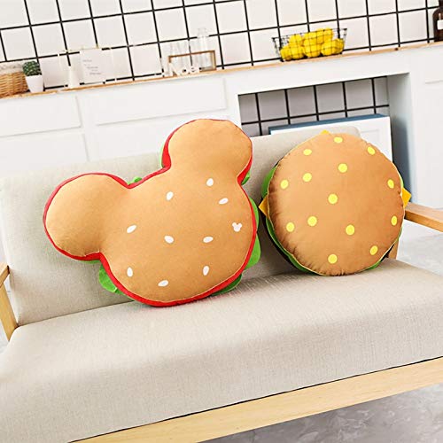 N / A Juguete de Peluche Creativo Mickey Burger Relleno Lindo cojín Burger Parodia Almohada Lindo día de Fiesta Mejor Regalo 43cm