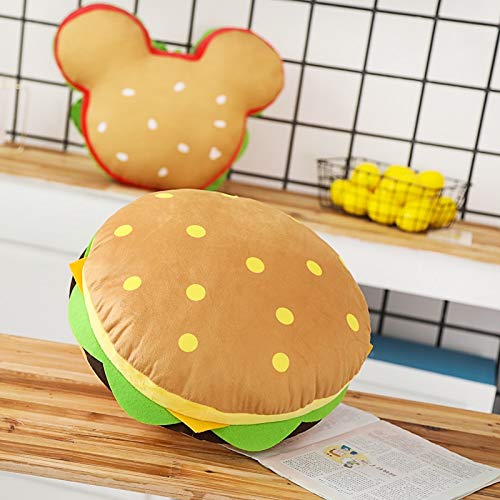 N / A Juguete de Peluche Creativo Mickey Burger Relleno Lindo cojín Burger Parodia Almohada Lindo día de Fiesta Mejor Regalo 43cm