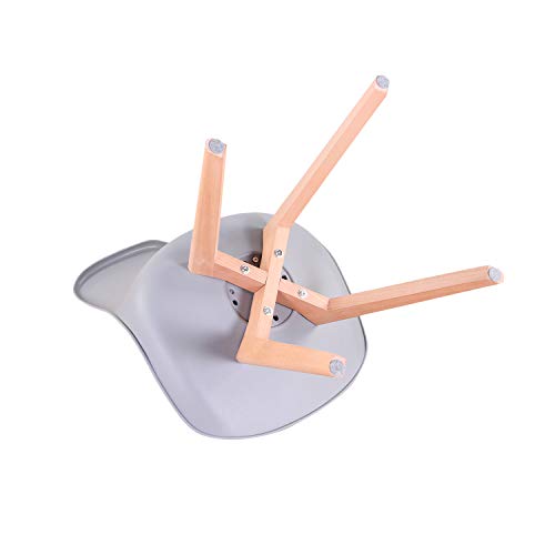N / A Pack de 4 Sillas Tulip, Sillas de Comedor, Asiento Acolchado Suave, Sillas Respaldo Ergonómico (Gris)