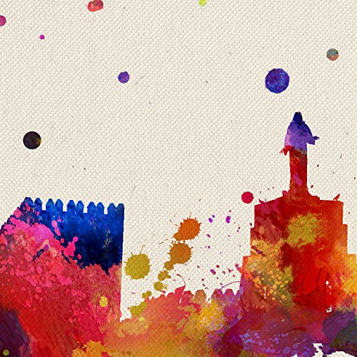 Nacnic Lámina Ciudad de ALMERIA. Skyline Estilo Acuarela y explosión de Color. Poster tamaño A3 Impreso en Papel 250 Gramos y tintas Decoración del hogar. Diseño al Mejor Precio.