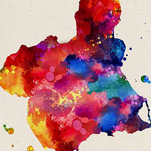 Nacnic Poster de Murcia. Láminas e Ilustraciones de Ciudades, comunidades, y mapas de España. Tamaño A4 con Marco