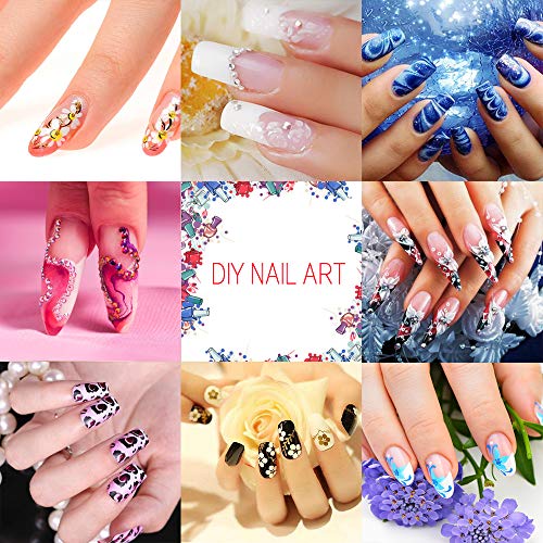 Nail Art Design Kit Set Cepillos Decoraciones Pegatinas Decoraciones con cinta Rhinestones, YZPUSI Nail Art Kit Herramientas para uñas 3D Color