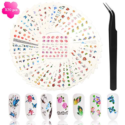 Nail Art Design Kit Set Cepillos Decoraciones Pegatinas Decoraciones con cinta Rhinestones, YZPUSI Nail Art Kit Herramientas para uñas 3D Color
