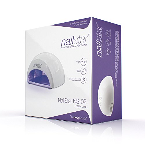 NailStar Lámpara LED Profesional Seca Esmalte de Uñas. Para Manicura Shellac y Gel, con Temporizador de 30 seg, 60 seg, 90 seg y 30 min (blanco)