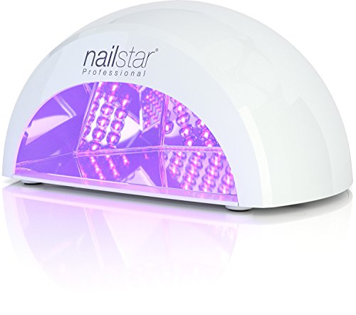 NailStar Lámpara LED Profesional Seca Esmalte de Uñas. Para Manicura Shellac y Gel, con Temporizador de 30 seg, 60 seg, 90 seg y 30 min (blanco)
