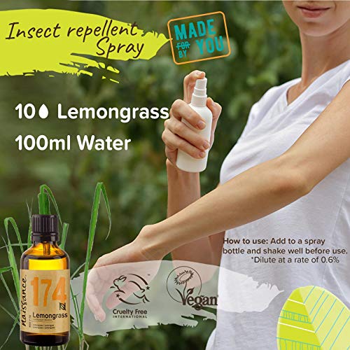 Naissance Aceite Esencial de Lemongrass Flexuosus 50ml - 100% puro, vegano y no OGM