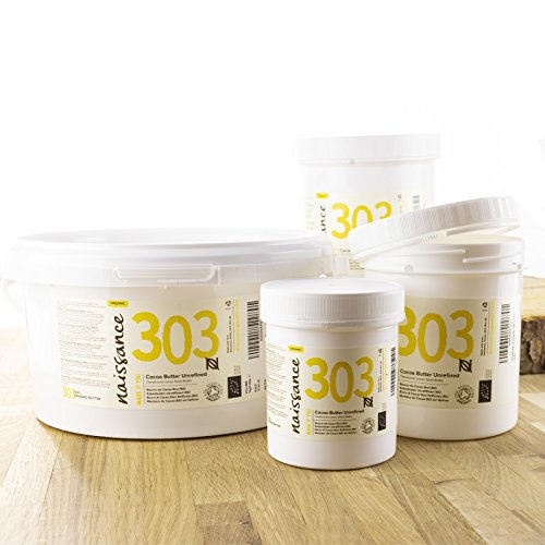 Naissance Manteca de Cacao BIO n. º 303 – 500g - Pura, natural, certificada ecológicamente, vegana, no OGM - Ideal para recetas cosméticas DIY.