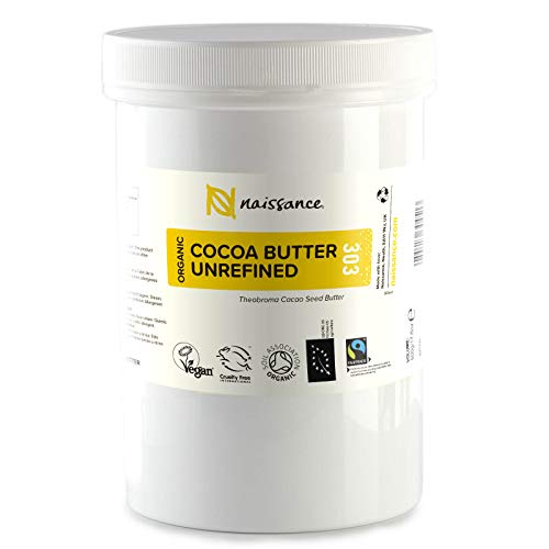 Naissance Manteca de Cacao BIO n. º 303 – 500g - Pura, natural, certificada ecológicamente, vegana, no OGM - Ideal para recetas cosméticas DIY.