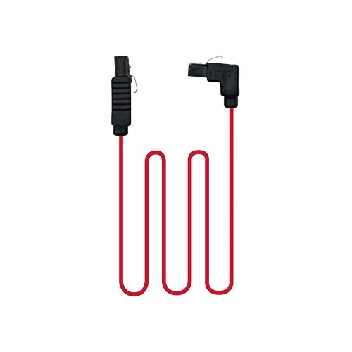 NANOCABLE 10.18.0301 - Cable SATA Datos acodado con Anclajes para Disco Duro o Dispositivos con conexión SATA, Rojo, 0.5mts