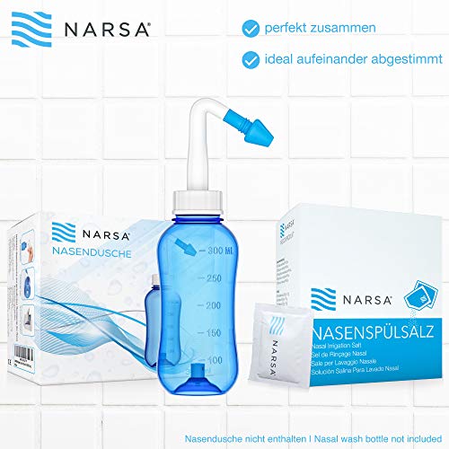 NARSA 60 x Sal Lavado Nasal para Limpieza e Irrigación de la Nariz Congestión · Sal para NARSA set de lavado nasal · Ideal contra Sinusitis, Alergia a polen y otras infecciones