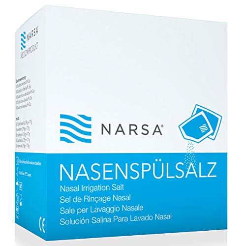 NARSA 60 x Sal Lavado Nasal para Limpieza e Irrigación de la Nariz Congestión · Sal para NARSA set de lavado nasal · Ideal contra Sinusitis, Alergia a polen y otras infecciones