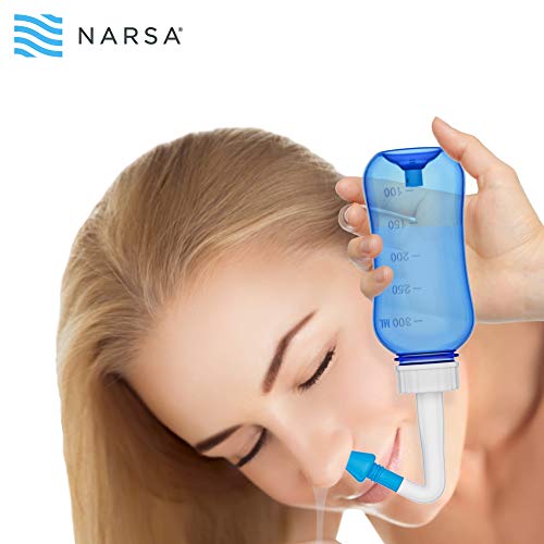 NARSA Set de lavado nasal con 30x sal lavado nasal · Para Aliviar la Congestión Nasal Causada por las Alergias, Infecciones, Polen y Impurezas