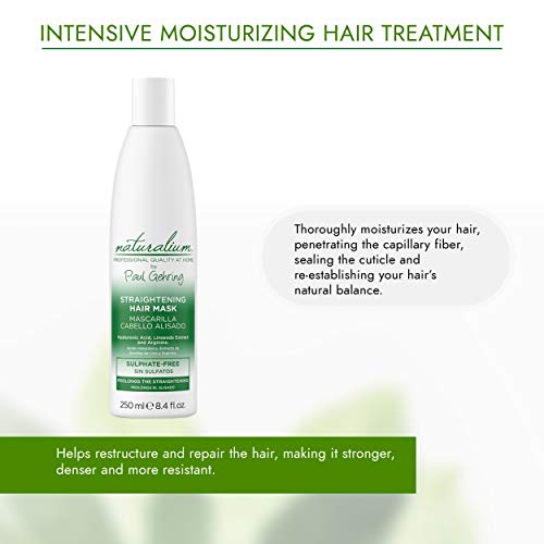 Naturalium Kit Post Alisado Brasileño - Productos de Mantenimiento del Pelo Liso para Mujer con Champú Post Alisado 250 ml + Mascarilla Post Alisado 250 ml, Peluquería Profesional en Casa